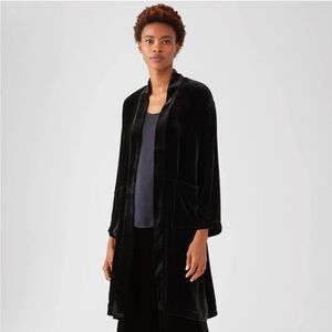 Eileen Fisher Silk-Blend Velvet Tie Duster